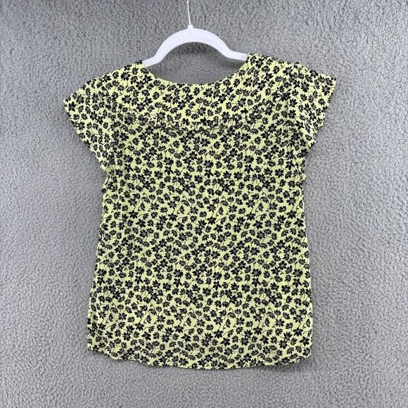 Whistles Yellow Buttercup Oversized Collar Top Size 2 Floral Elegant Chic - Picture 4 of 16